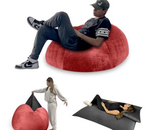 Sillón Puff con Individual Cama Matrimonial 2 en 1