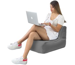 Puff Lazy Bean Bag Individual Para Adolescentes - Gris