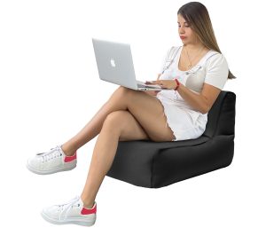 Puff Lazy Bean Bag Individual Para Adolescentes - Negro